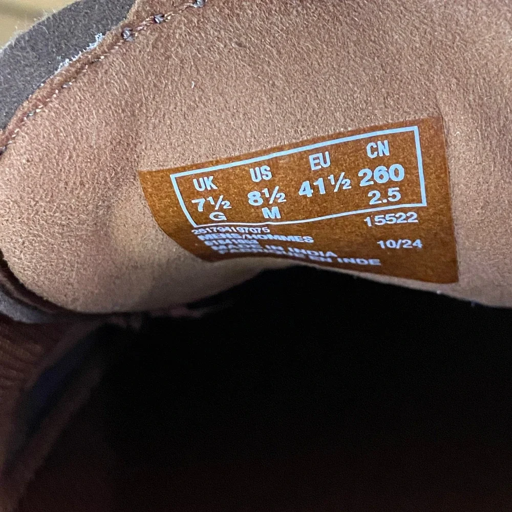 NWOB Clarks Eastridge Low Mens Brown Leather Heritage Stitch Oxford Shoes 8.5